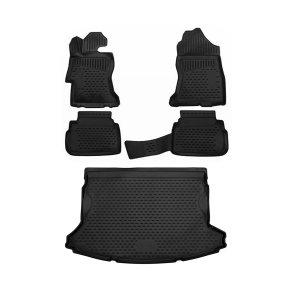 Subaru XV Floor-Trunk Mats - Omac - 3D - Black - 2017 Subaru XV Floor-Trunk Mats - Omac - 3D - Black - 2017